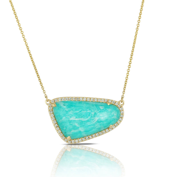 Amazonite and Diamond Necklace