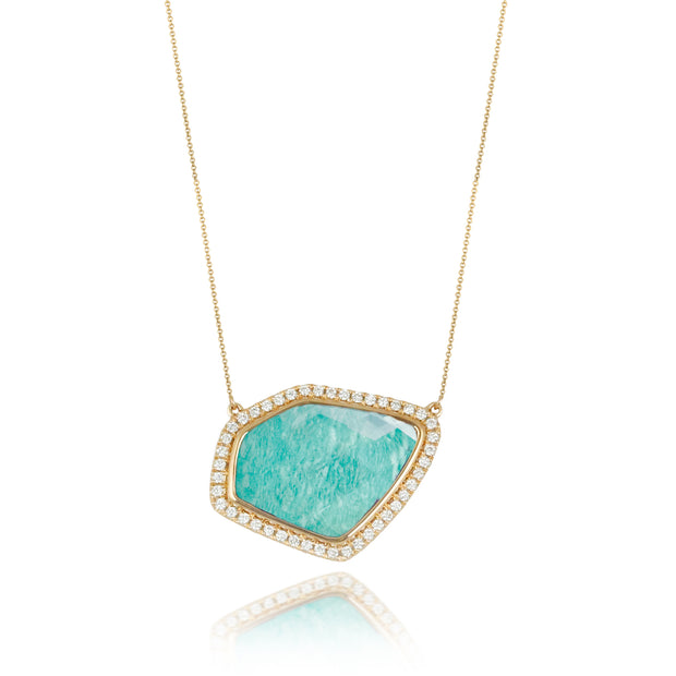 Amazonite and Diamond Necklace