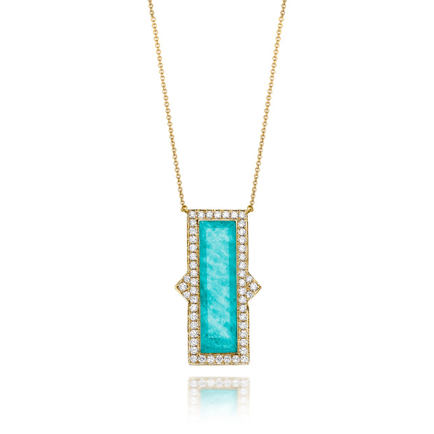 Amazonite and Diamond Necklace