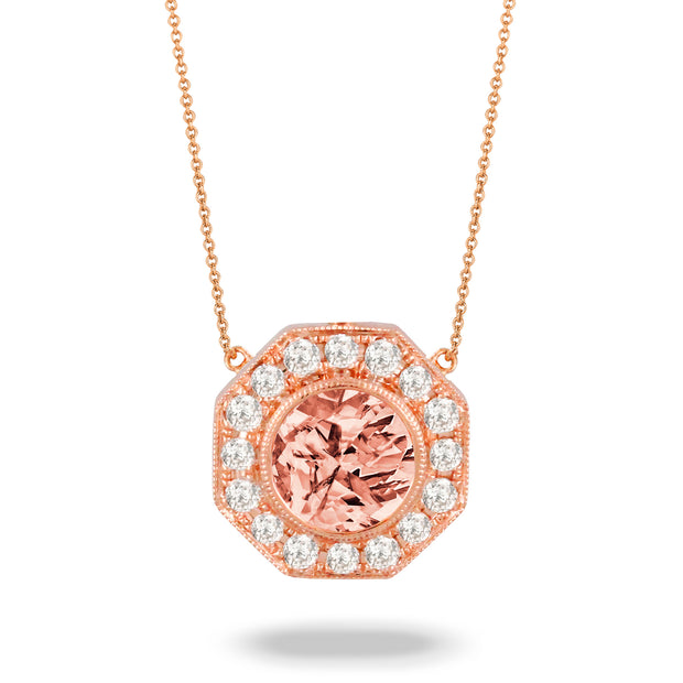 Morganite and Diamond Necklace