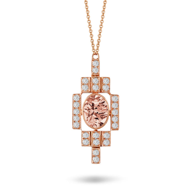 Morganite and Diamond Necklace