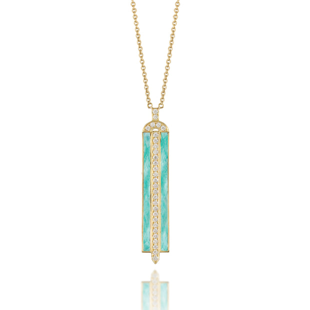 Amazonite and Diamond Necklace