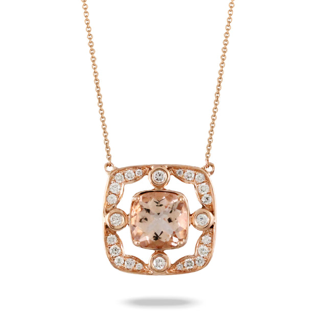 Morganite and Diamond Necklace