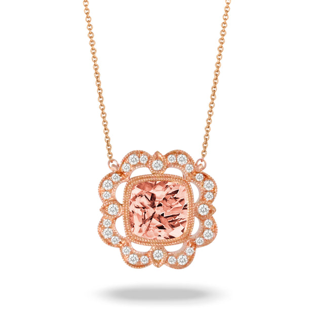 Morganite and Diamond Necklace