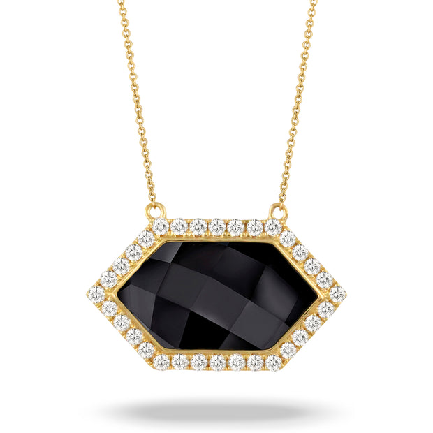 Black Onyx and Diamond Necklace