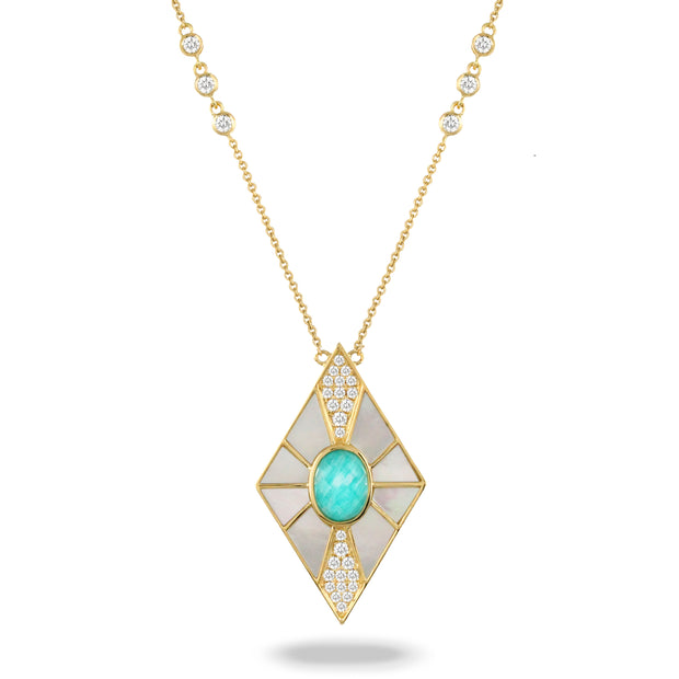 Amazonite and Diamond Necklace