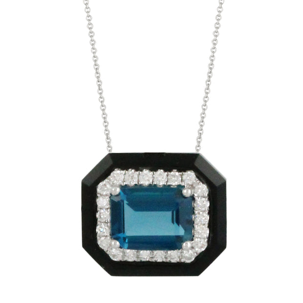 London Blue Topaz and Diamond Necklace