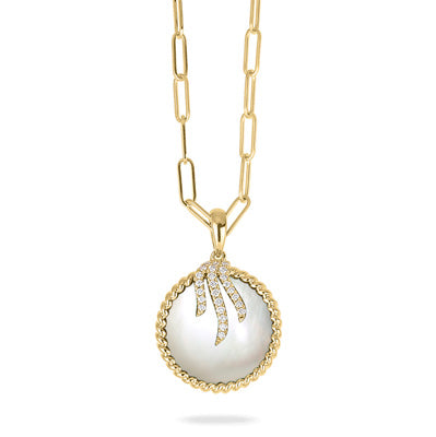 Mother Of Pearl and Diamond Pendant