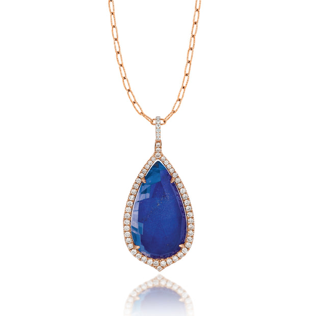 Lapis and Diamond Pendant