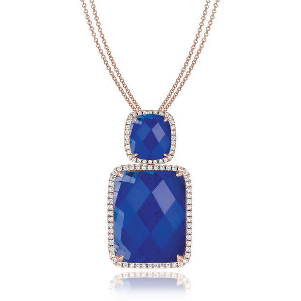 Lapis and Diamond Pendant