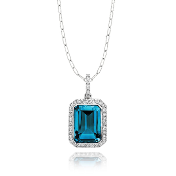 London Blue Topaz and Diamond Necklace