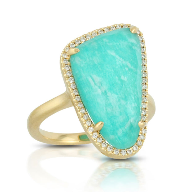 Amazonite and Diamond Ring