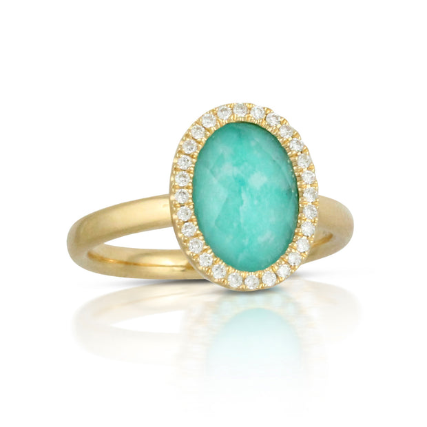 Amazonite and Diamond Ring