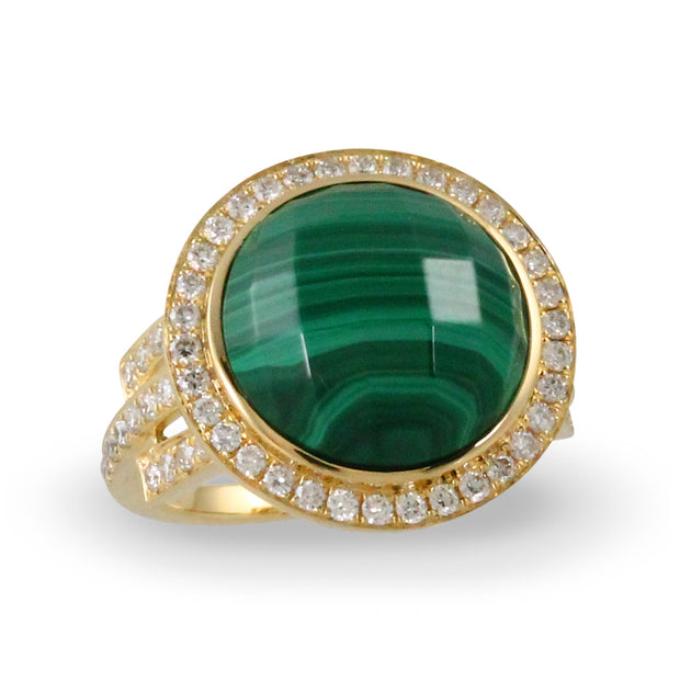 Malachite and Diamond Ring