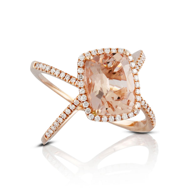 Morganite and Diamond Ring