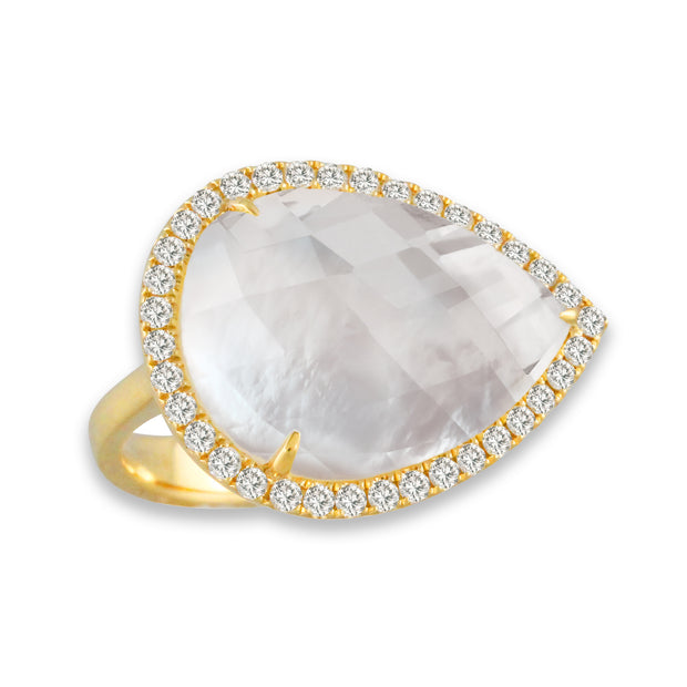 Mother of Pearl and Diamond Ring