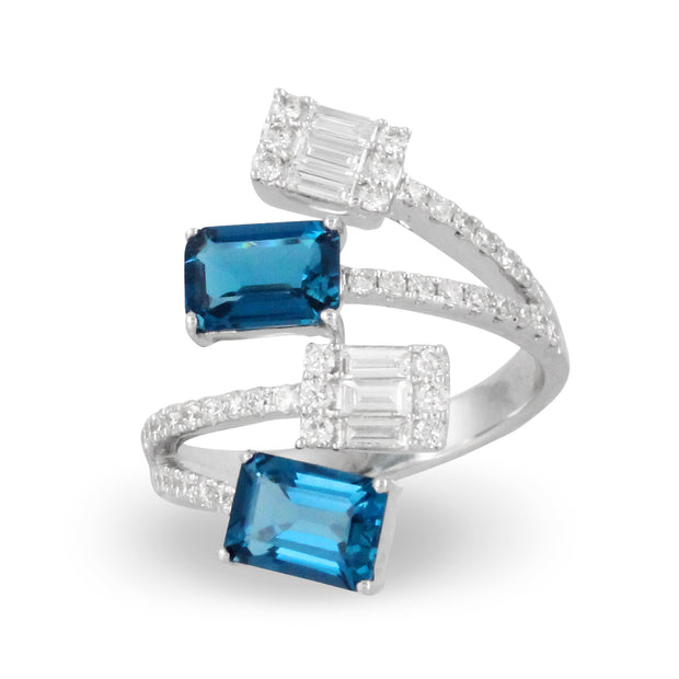 London Blue Topaz and Diamond Ring