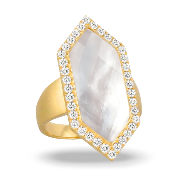 Mother of Pearl and Diamond Ring