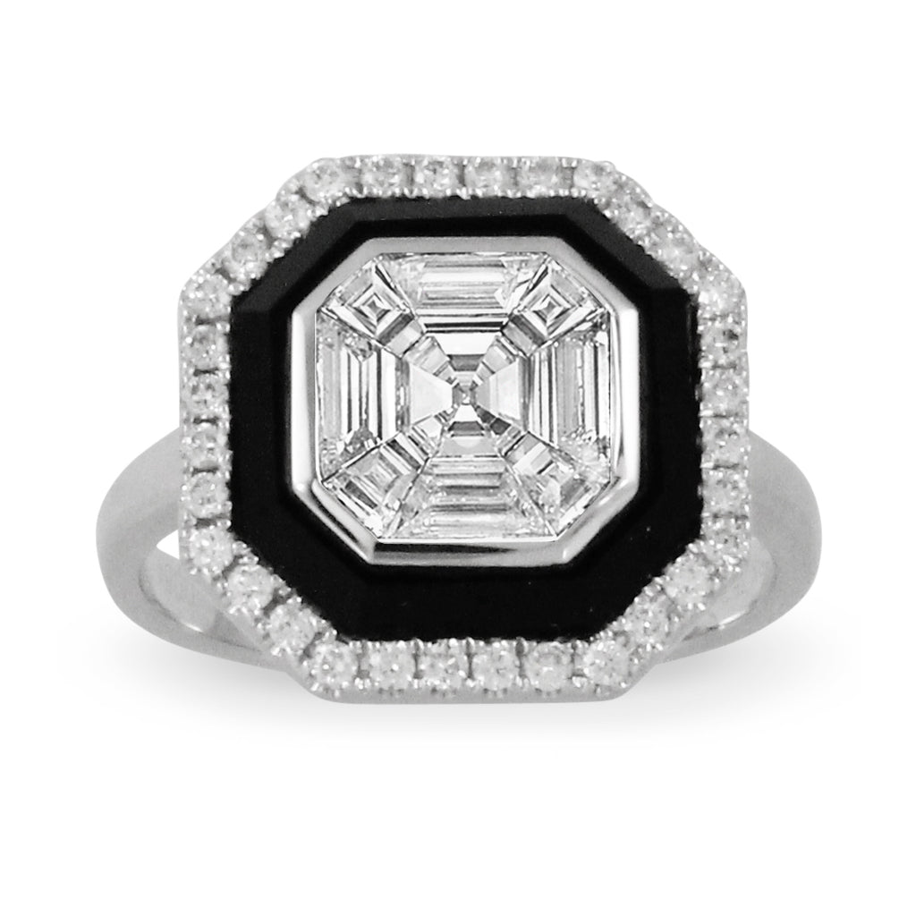 Black Onyx and Diamond Ring – Bianca Jewelry